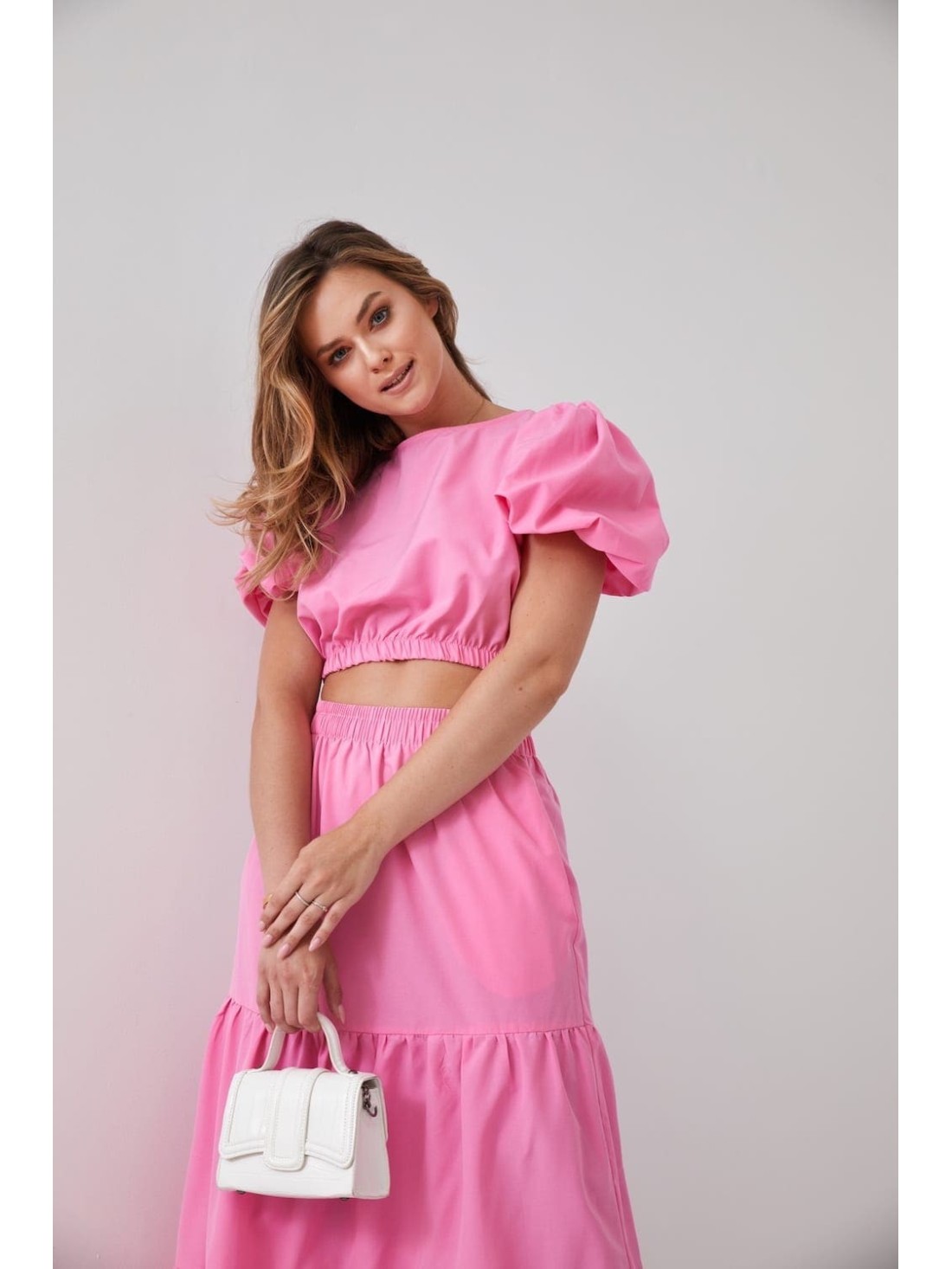 Women\'s summer set, pink blouse and skirt FG647 - Online store - Boutique